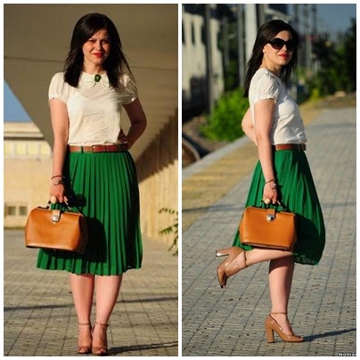 Зеленая юбка-миди: подчеркнет красоту женского силуэта